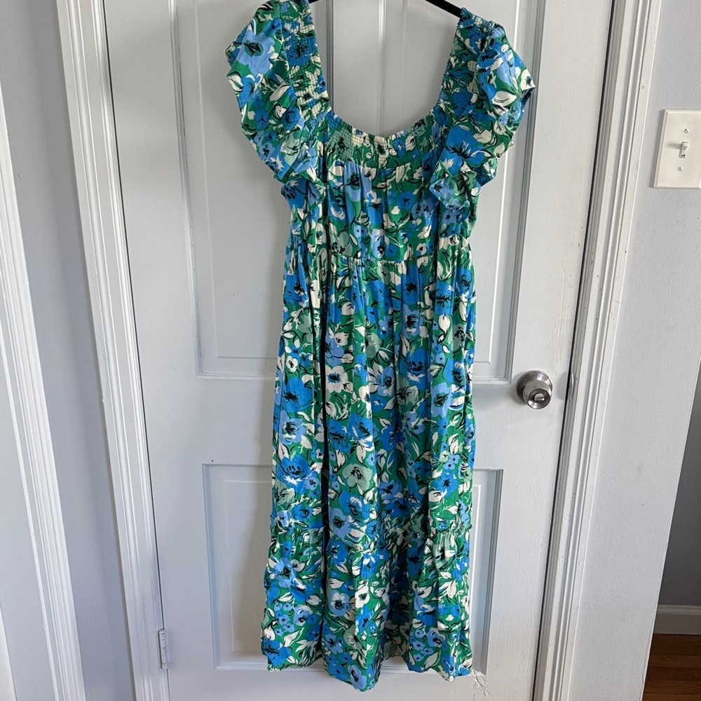Blu Pepper Blue and Green Floral Dress